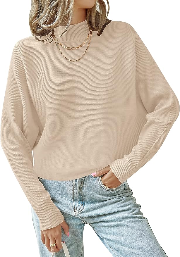 Elevate Your Style with the ZESICA Turtleneck Batwing Pullover Sweater!